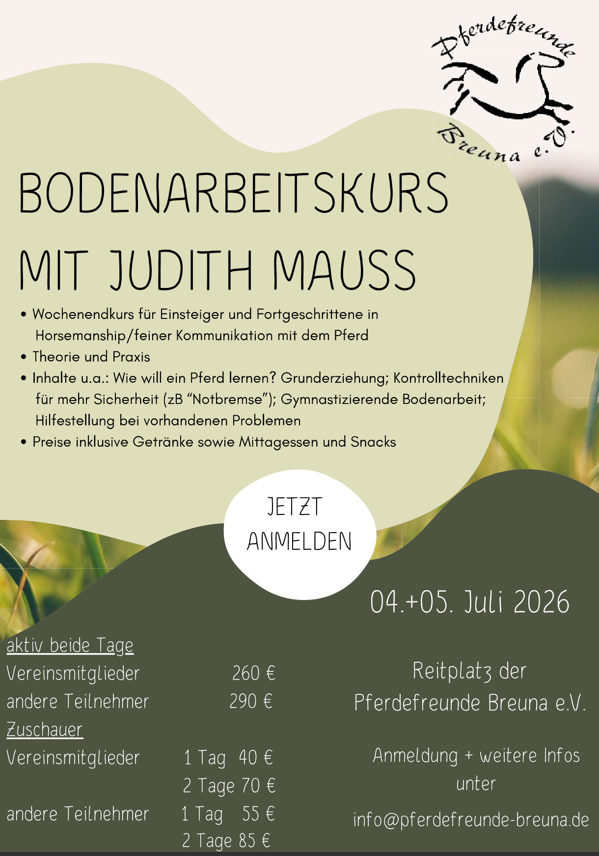 Kurs mit Judith Mauss im Juli 2026