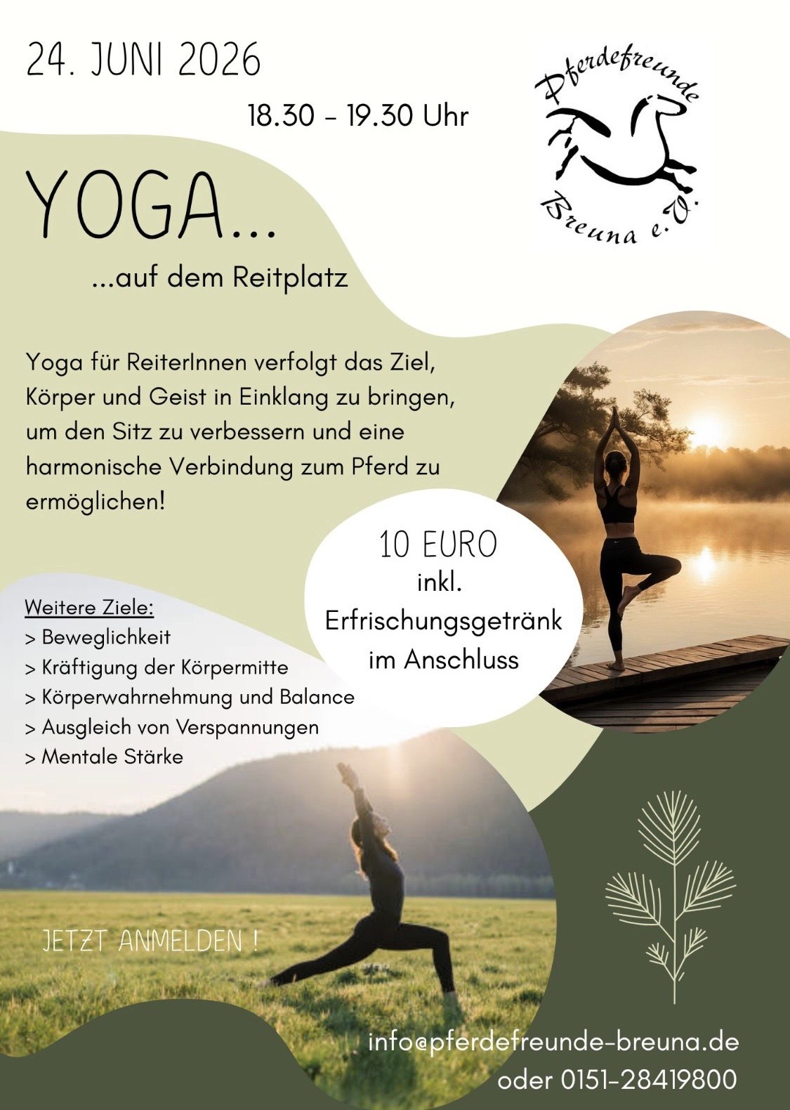 Yoga für ReiterInnen - bei uns auf dem Reitplatz